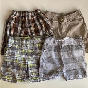 Bundle of 4 24 Stylish Plaid and Solid Color Boys Shorts Set Size 24 Months